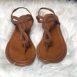 Saddle brown sandals